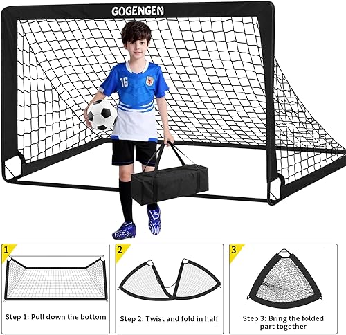 Miniatura 4 de Soccer Goal, 2 of 6x4 Soccer Goals for Backyard with Soccer Net, Soccer Ball, Target, Cones, Soccer Training Equipment for Toddler Kids Youth