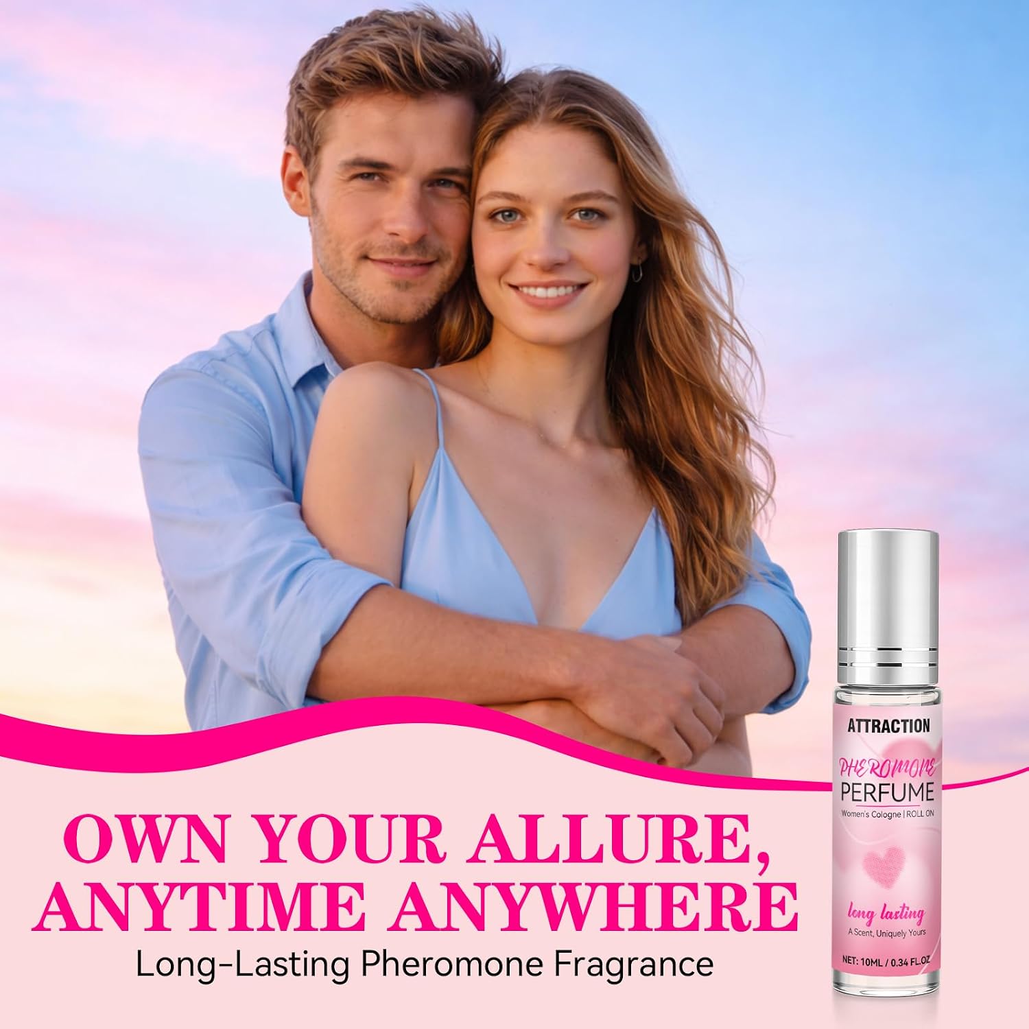 Bellisinno Pheromones Perfumes for Women, Long Lasting Roll on Perfume Oil, Natural Pheromones Fragrance, Portable Rollerball Cologne, 0.34 fl oz (10ml)