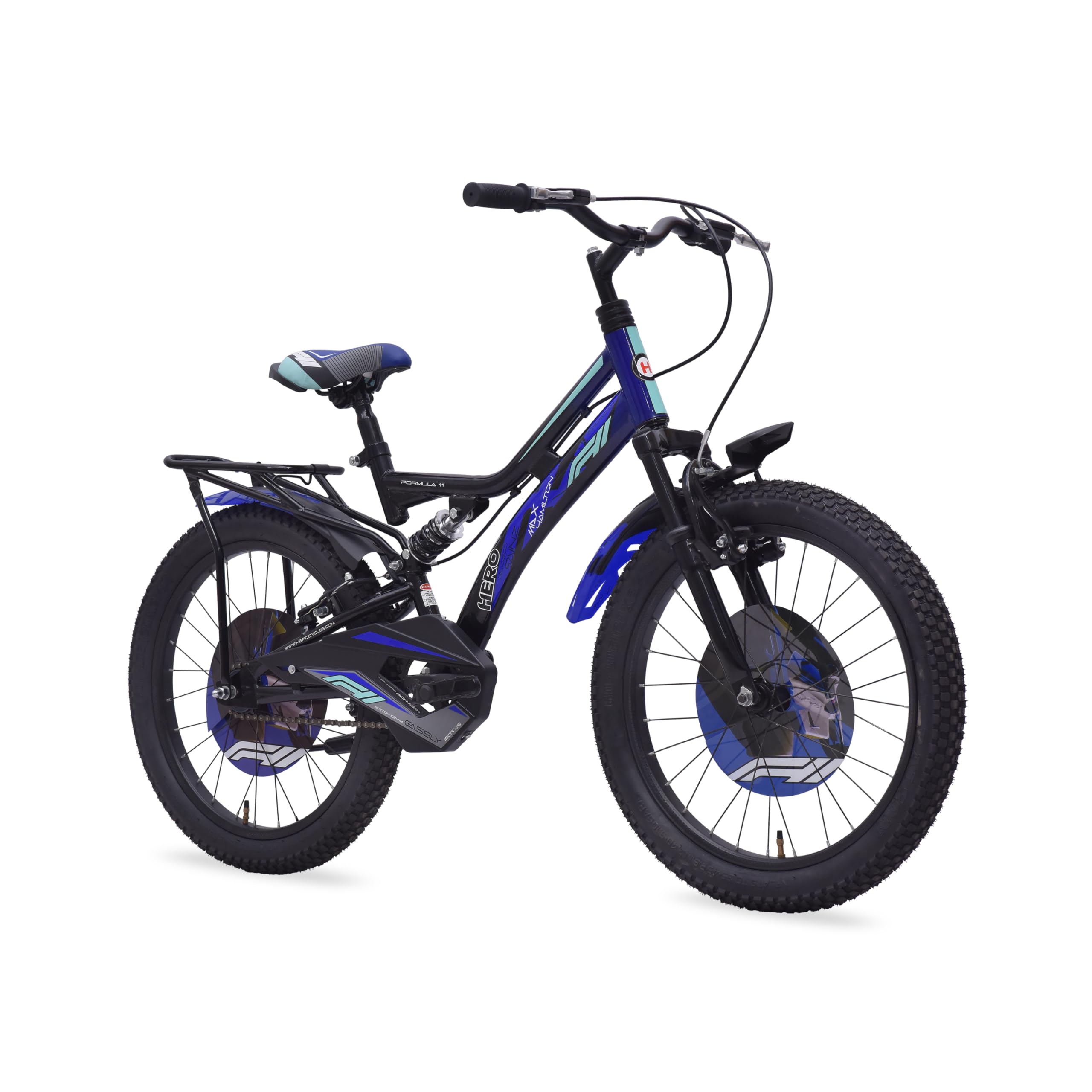 Hero F11 20T Bicycle for Kids | Dual Suspension | V Brake |Single Speed | Easy Self Assembly | Ideal for Kids 5 to 8 Years (Black-Blue)-image-24