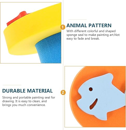 Miniatura 3 de Juego de sellos de graffiti – 6 esponjas de pintura de EVA surtidas con temática oceánica para niños, divertidos sellos de espuma para artes y