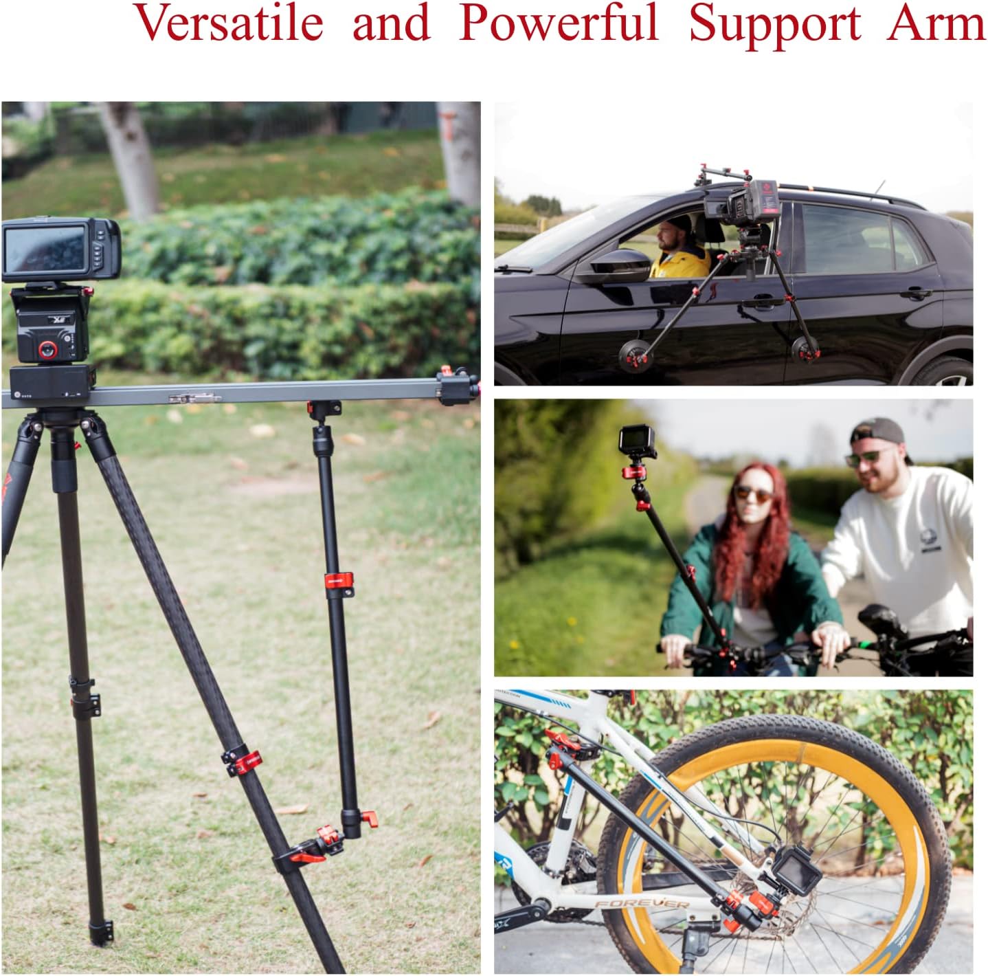 IFOOTAGE Camera Slider Support Arm Stabilizer SA-32, 32" Length Adjustable Telescoping Support Rod with C Clamps and Quick Release Ballhead for Camera Video Slider Rail and Tripod