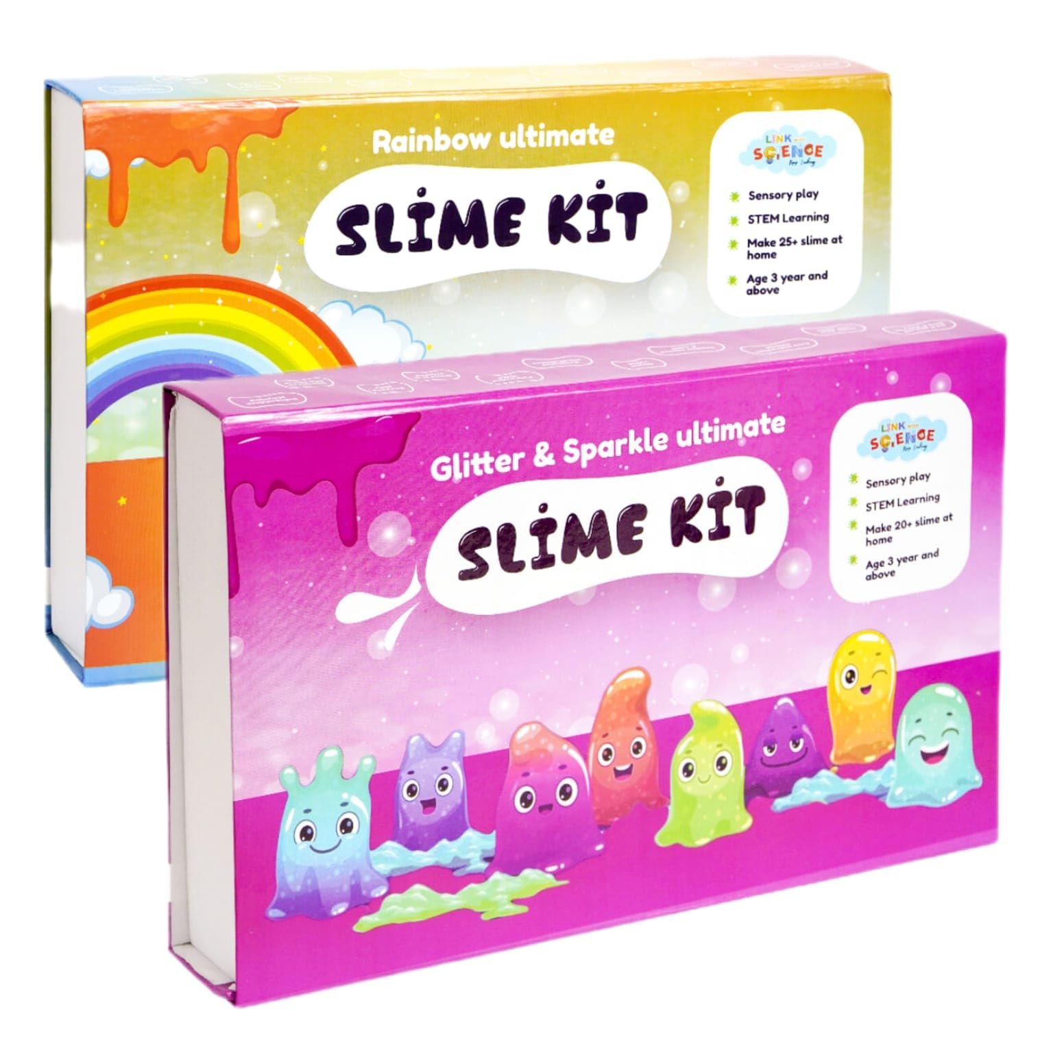 Ultimate Slime Making Kit,DIY Slime Factory Kids Toys for Boys/Girls Slime Gel,Best Birthday Return Gift Ideas-Pack of 2 (Glitter and Sparkle, and Rainbow,77pc)