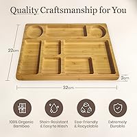 Vista 5 de Lukata Tabla de pastoreo Pequeña tabla de embutidos para aperitivos, queso y aperitivos, plato de bambú duradero para 2-3 personas, fiestas