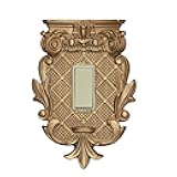 Corinthian Lighting Switchplate | Aged Gold | Single Rocker/Dimmer/GFCI Outlet Plate | Column-Shaped Flat-Topped Lighting Cover with Traditional Architectural Detailing | Color-Match Hardware Included