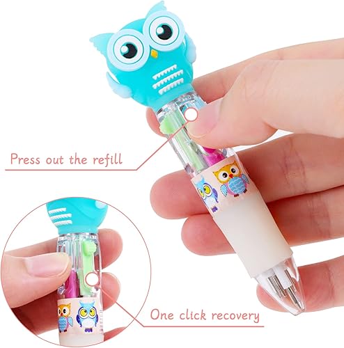 Miniatura 3 de 12 bolígrafos pequeños y bonitos en uno, bolígrafos de gel retráctiles 4 en 1, divertidos bolígrafos de dibujos animados para niños, mujeres,