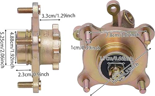 Miniatura 8 de Kit de rotores de disco de freno y eje de dirección de cubo de rueda delantera para vehículos todo terreno de 125 cc, 150 cc, 200 cc, 250 cc, todo