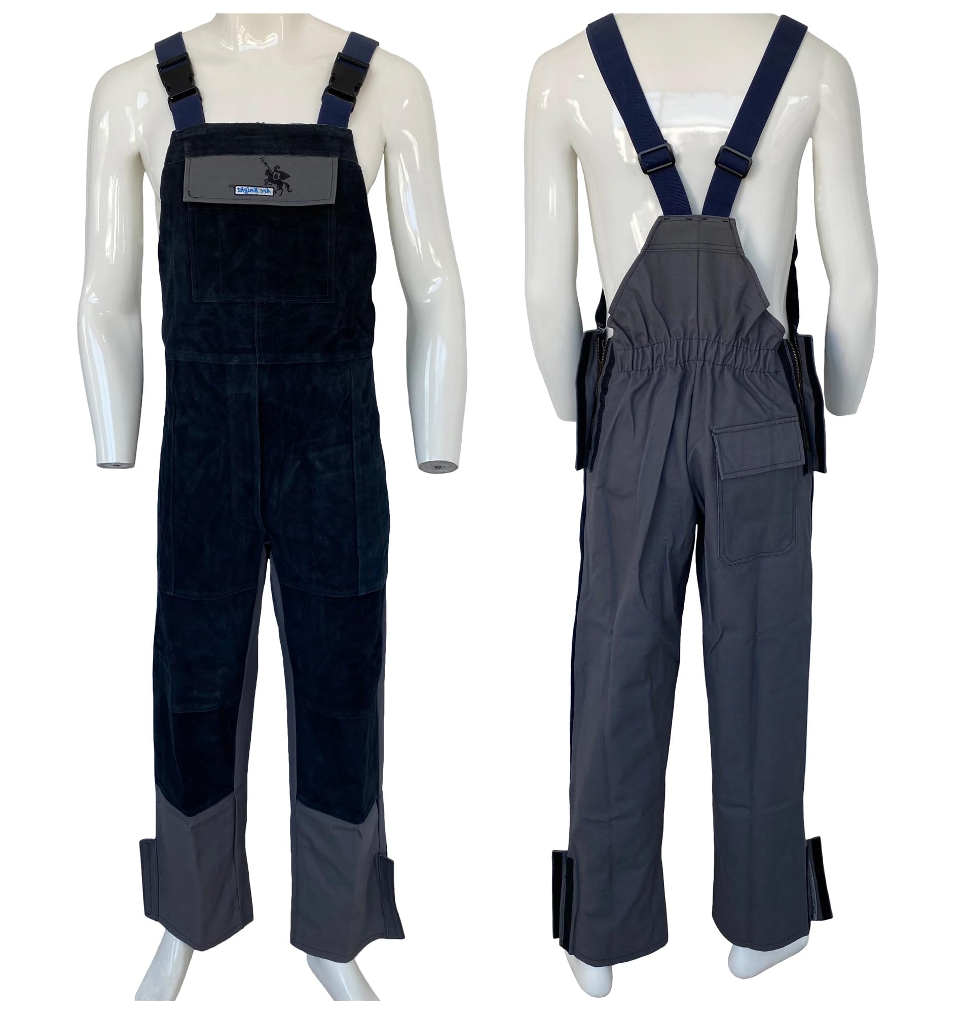 Pantalones de Trabajo Hombre Pantalones de Soldador Cuero Vaca Sparks, Delantal algodón, Ropa ignífuga