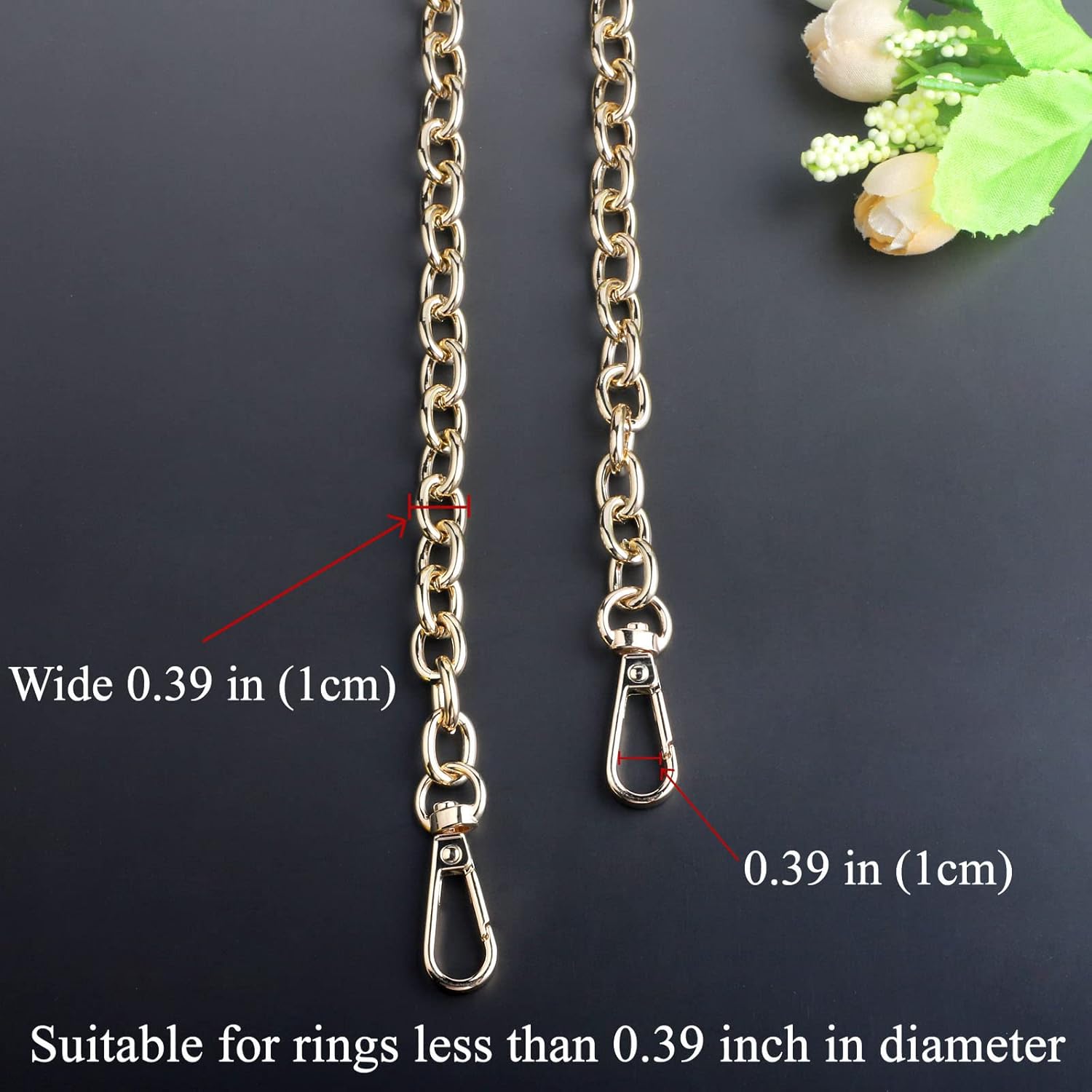 BEAULEGAN Purse Chain Strap - Replacement Shoulder Crossbody Bag with Adjustable Buckle - 51 inches Long - Image 3