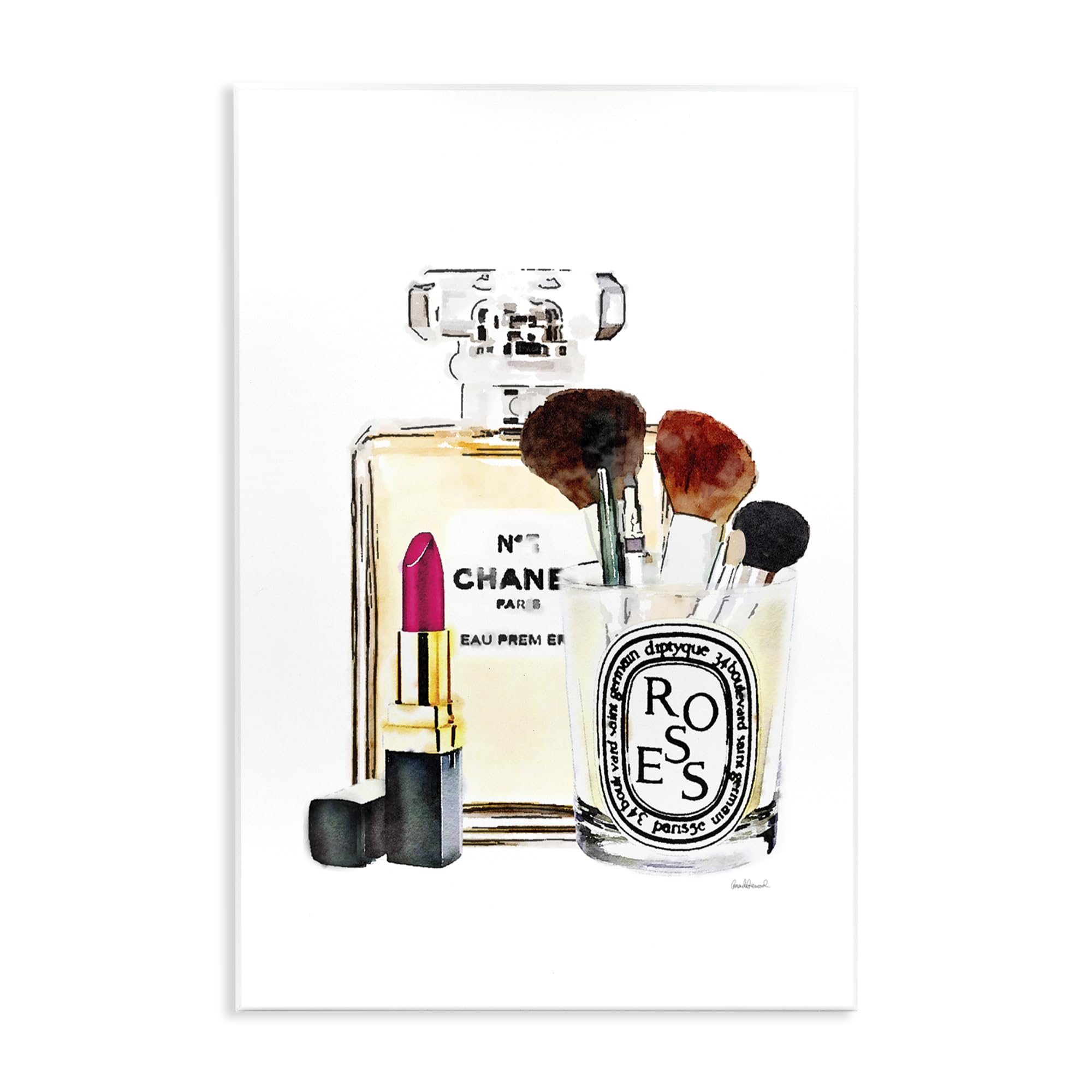 Fashion Makeup Perfume Lipstick, 10 x 15 Inch Mounted Print on Wall Plaque