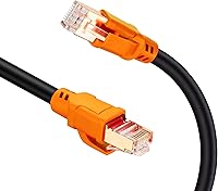 Vista 1 de Cable Ethernet Cat 8 de 25 pies Cat8 26AWG RJ45 Cable de conexión de red LAN de 40 Gpbs/2000 MHz, cable blindado para módem, router, PC, Mac