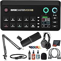 RØDE RODECaster Video S All-in-One Audio/Video Console + Zoom ZDM-1 Podcast Mic Pack Bundle for Podcasters & Streamers