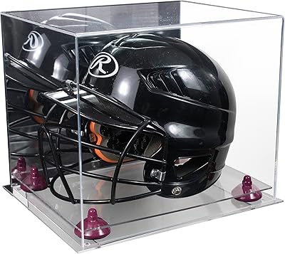 Better Display Cases Versatile Acrylic Display Case - Medium Rectangle Box with Mirror Case, Purple Risers and Clear Base 12.25