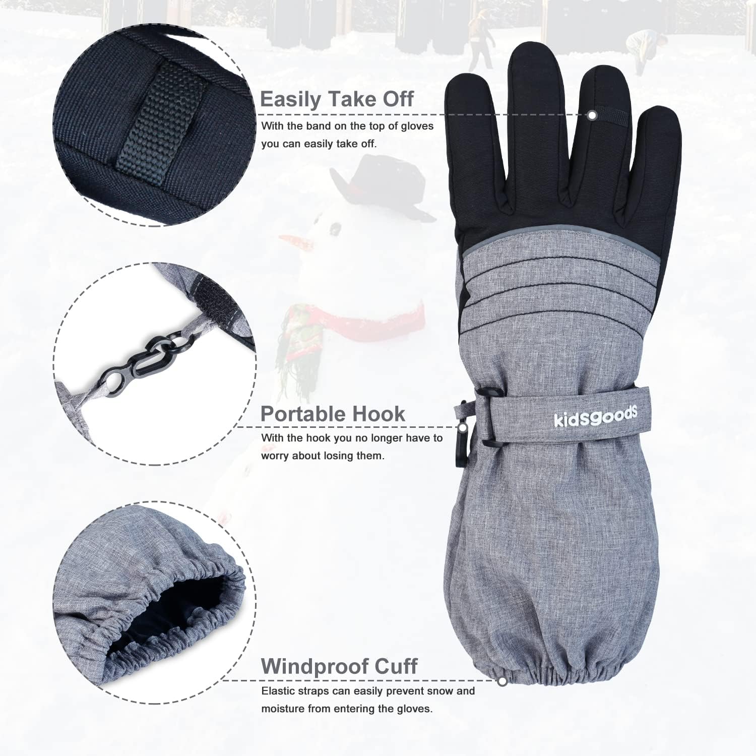 Plazenzon Kids Ski Gloves Waterproof Insulated,Kids Gloves Winter for Skiing,Snow Gloves for Kids Snowborading,Winter Skiing Gloves for Boy & Girl 4-7,8-11,12-15 : Clothing, Shoes & Jewelry