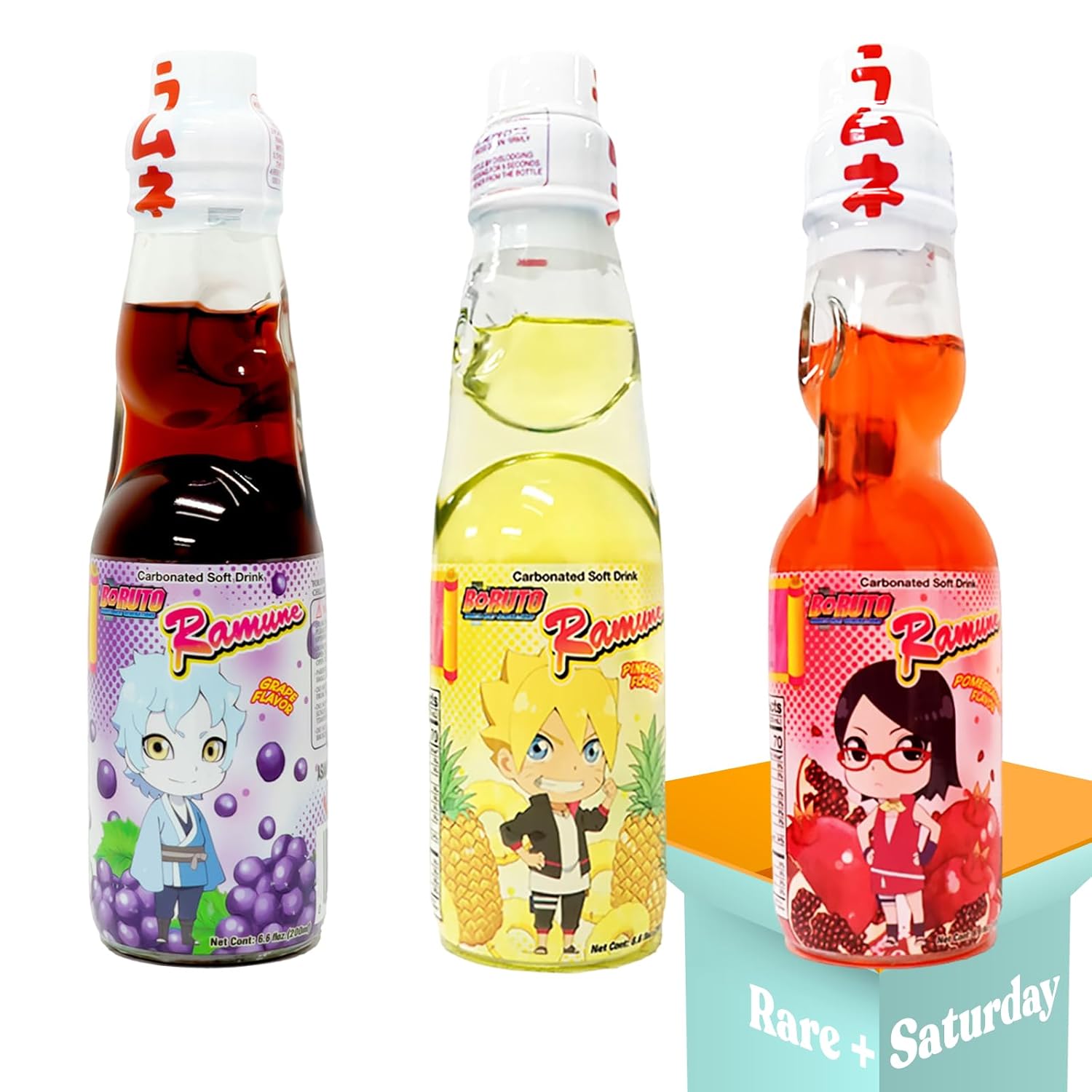 Boruto Naruto Japanese Ramune Soda Variety Flavors (3