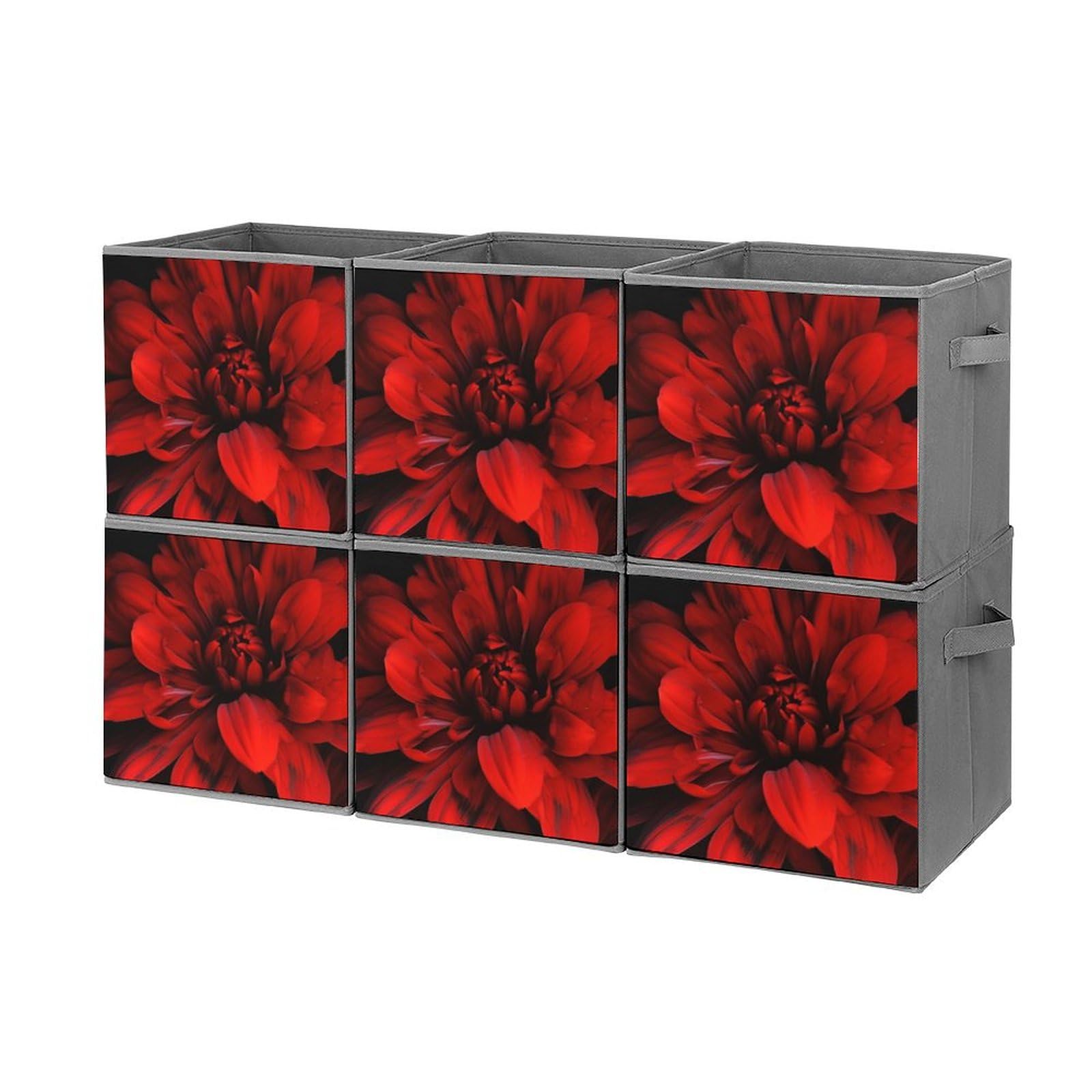Panier de rangement pliable tissu lot de 6 boites de rangement vetements placard 28 cm noir