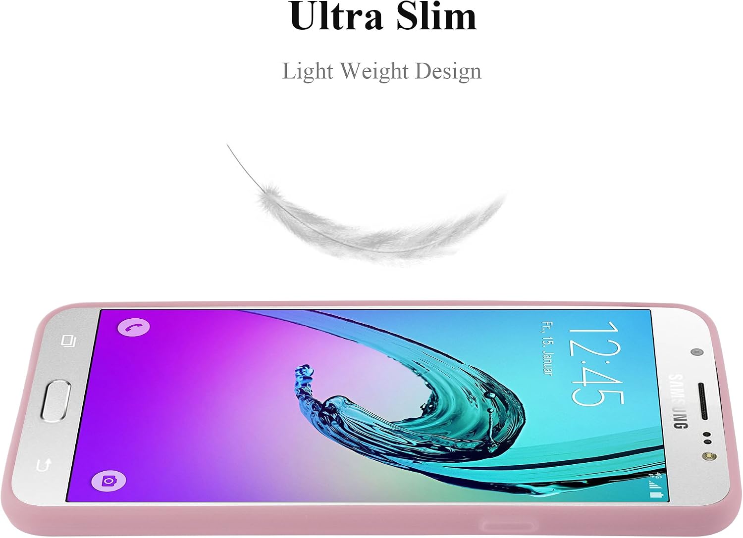 Cadorabo Case Compatible with Samsung Galaxy J7 2016 in Candy Pink - Shockproof and Scratch Resistant TPU Silicone Cover - Ultra Slim Protective Gel Shell Bumper Back Skin