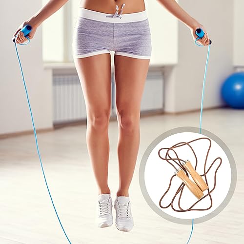 Miniatura 6 de YARNOW Weighted Jump Rope with Ergonomic Leather Handles for Fitness Exercise Smooth Genuine Leather Skipping Rope for Home and Gym Workouts