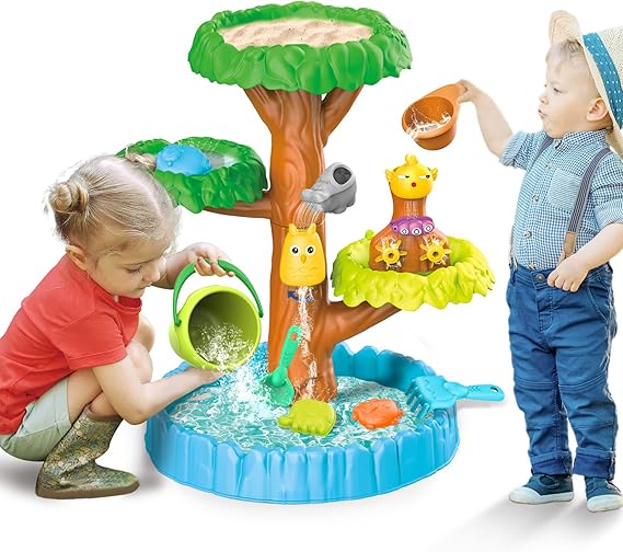 DeAO Water Table For Toddlers, 82Pcs Outdoor Water Park Playset, Water