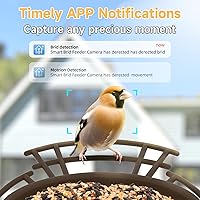 Vista 2 de Smart Bird Feeder with Camera, Solar Bird Feeder with 64G Card for Outside AI Identify Bird Species Auto Capture Bird Videos & Live Watching