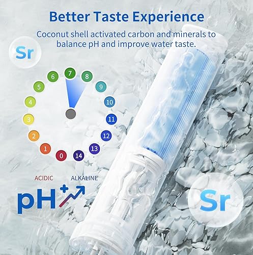 Miniatura 6 de TOKIT Filtro de agua de ósmosis inversa UV, sistema de filtro de agua mineral alcalino para debajo del fregadero, filtración RO sin tanque, 600 GPD