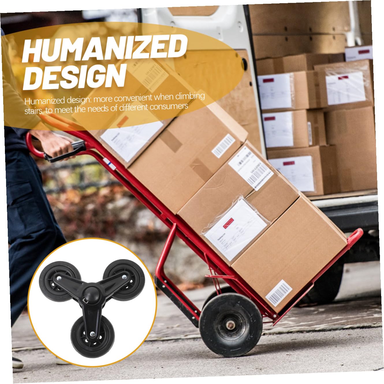 MAGICLULU Ruedas Triangulares para Carro de Compra Eje de Acero Inoxidable, Diseño Estable y Resistente para Subir Escaleras, Ruedas Duraderas para Carrito de Compras