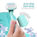LetsShave Evior 6 Shaving Razor for Women | Mid-Flex Blades & Dual Moisture Bar infused with Aloe vera & Avacado | Smooth & Safe | Full-Body Hair Removal - Bikini, Arms, Legs & Sensitive Areas gallery image