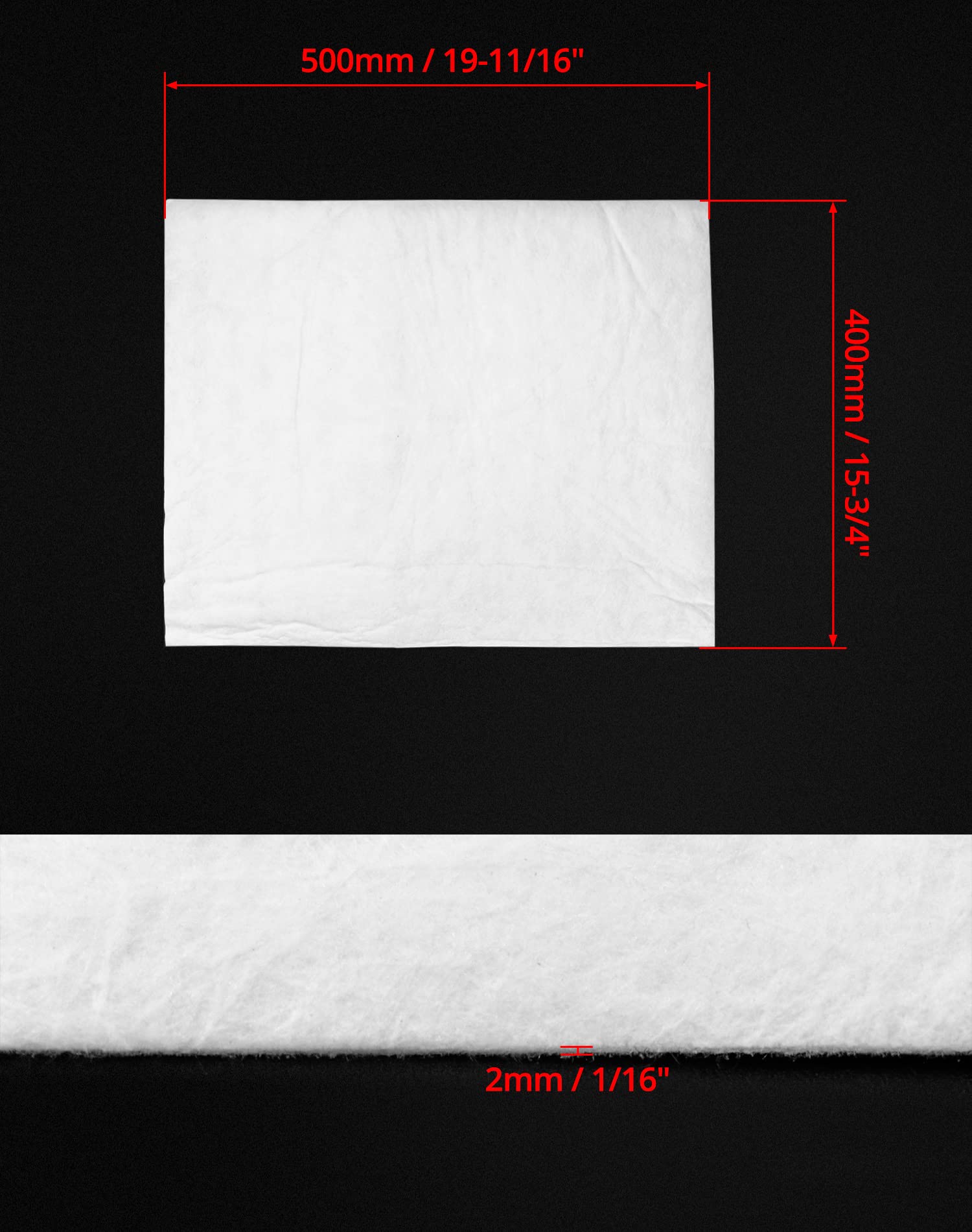 QWORK® 20 Stück Industrieöl Ölsaugtücher, 50 cm x 40 cm x 2 mm, für Garagen, Werkstätten, Boote