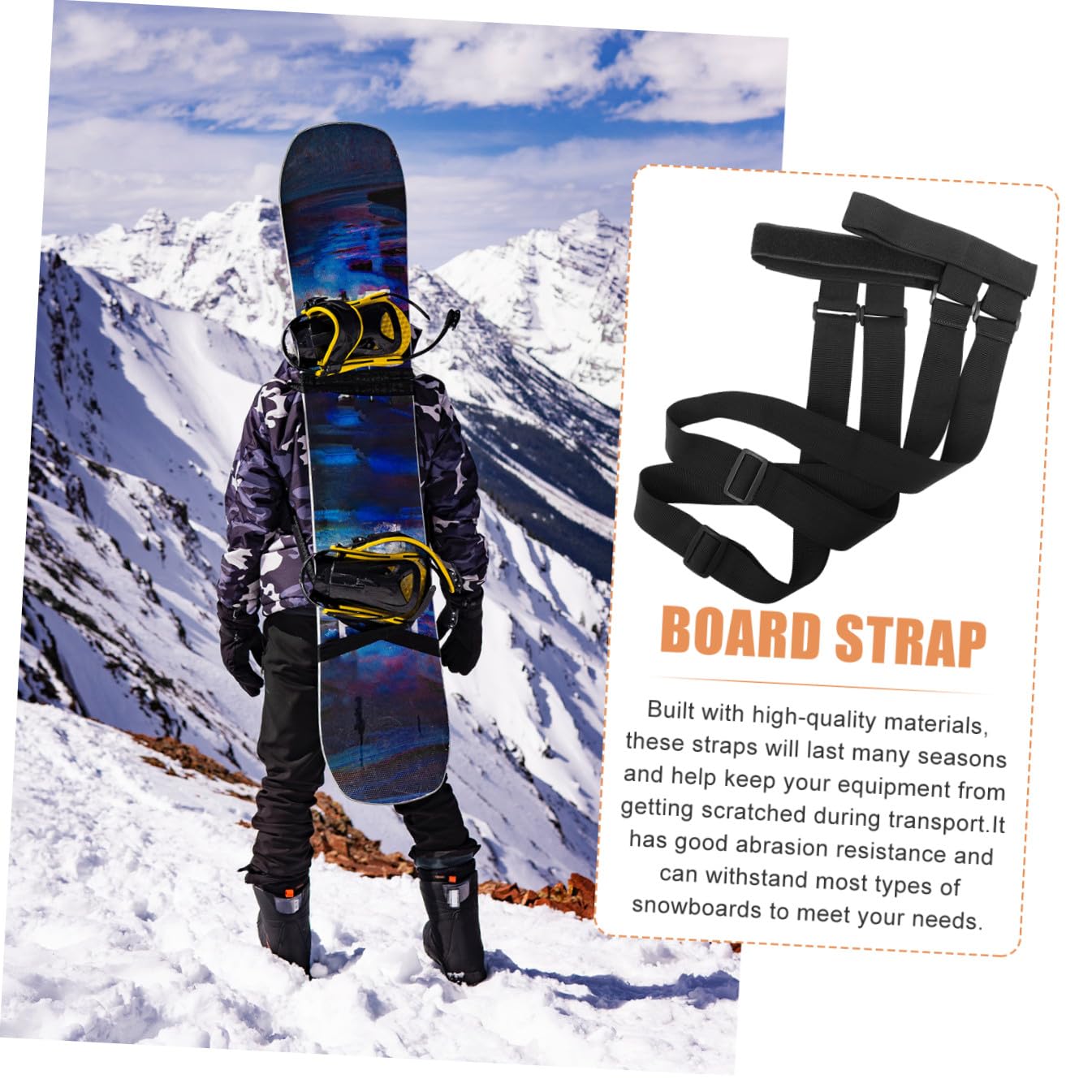 BESPORTBLE Snowboard Tracolla Borsa Per Scarponi Da Sci Corda Da Traino Per Sci Nautico Corda Guanti Da Parete Da Cinghia Di Fissaggio Per Gli Slitta Accessori Grips