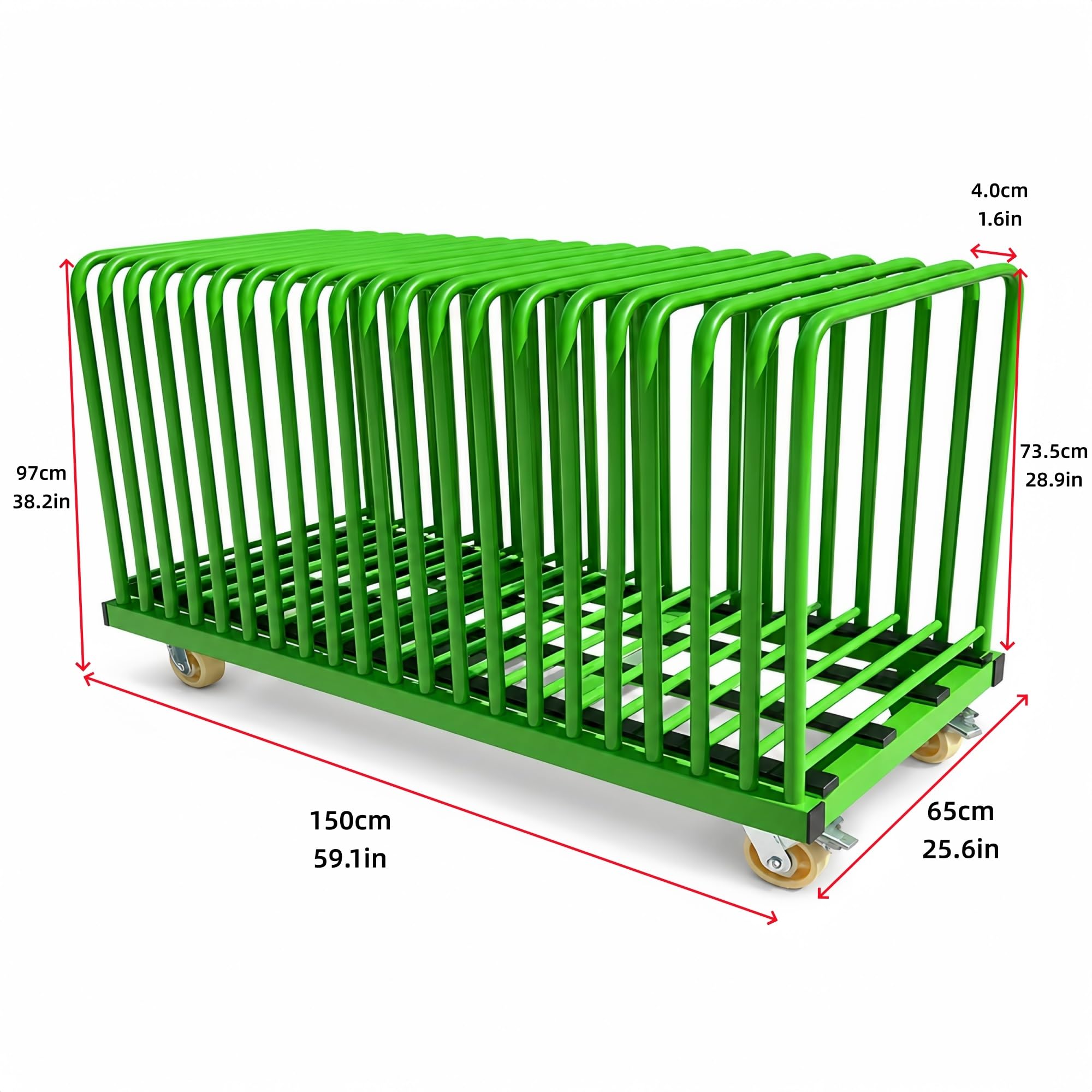 Paneelwagen Mit Verstärkter Gitterbasis Und Abnehmbaren Pfosten | 600 Kg Belastung For Glas, Platten Und Metallprofile(22-Slot)