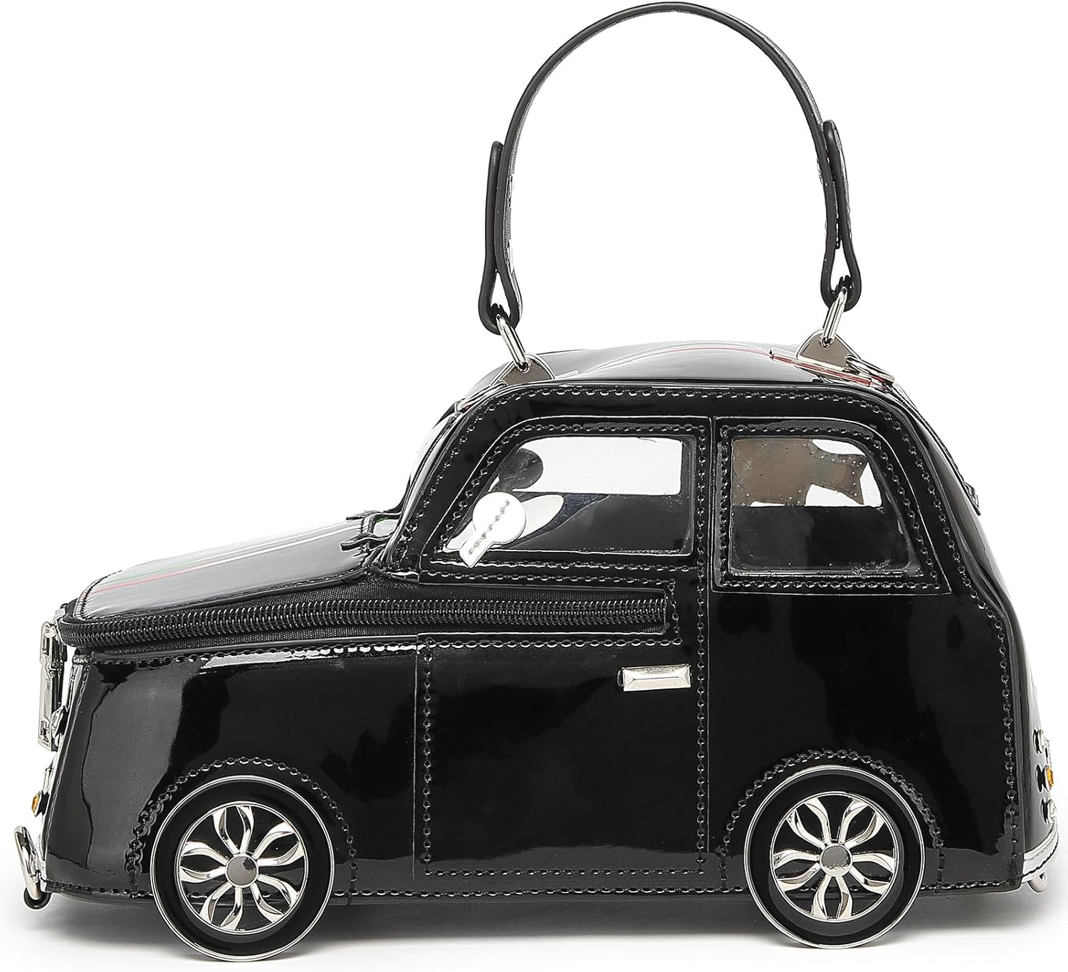 Women PU Leather Car Shaped Chain Shoulder Bag Handbag Purse - Image 9