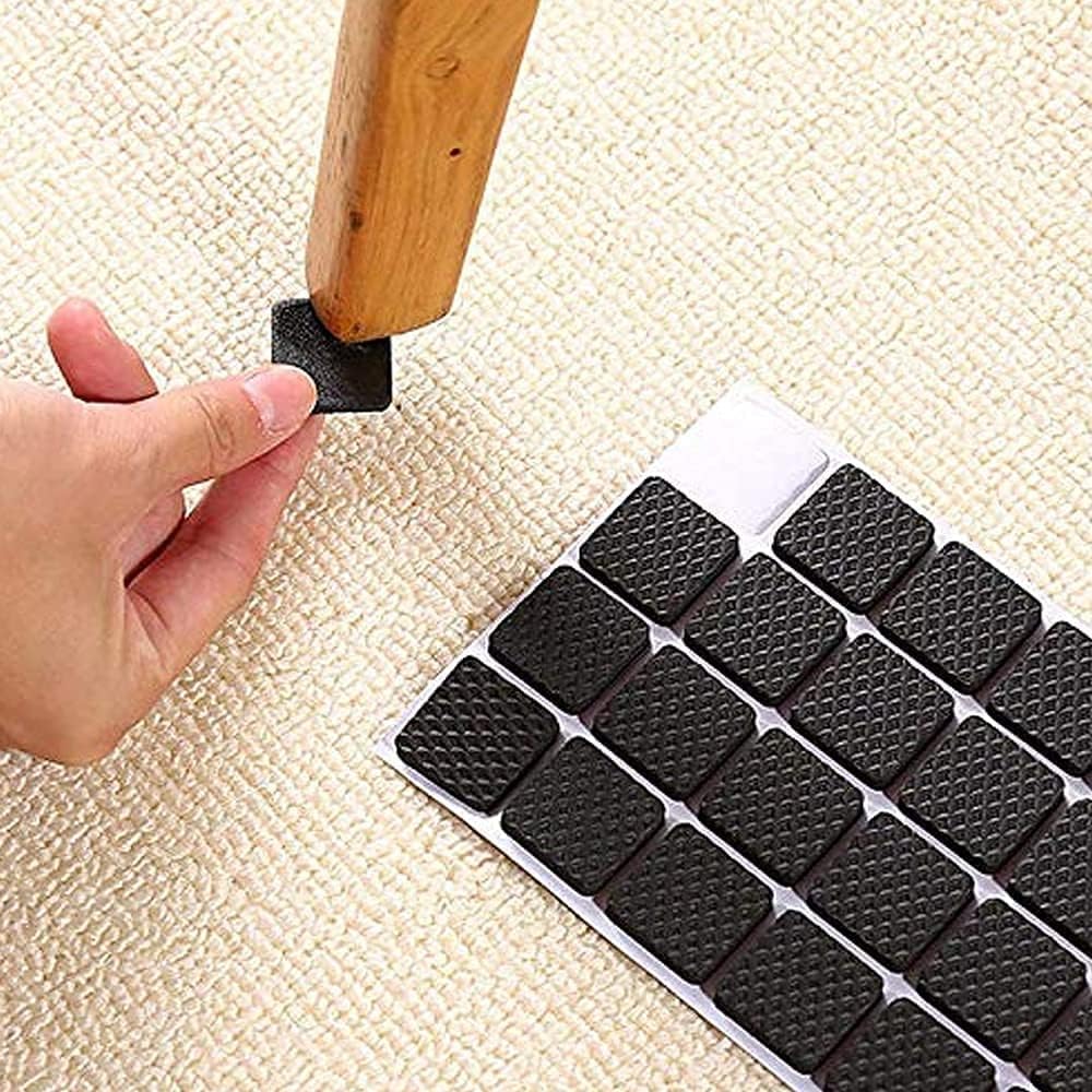 Prostuff. In 32 Pcs Square Self-Adhesive Furniture Pads for Sofa, Chair, Drawers Cupboards Noise Insulation for Floor Black Color 1