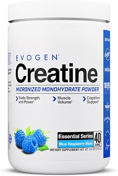 Evogen Creatine Monohydrate Powder - Micronized Creatine for Women & Men | Pure Creatine Powder Supplement for Strength, Power & Recovery | Blue Raspberry Blast | 40 Servings