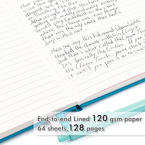 Miniatura 3 de feela - Paquete de 5 cuadernos a granel para la escuela, cuadernos de negocios de tapa dura, diarios clásicos a rayas con soporte para bolígrafo