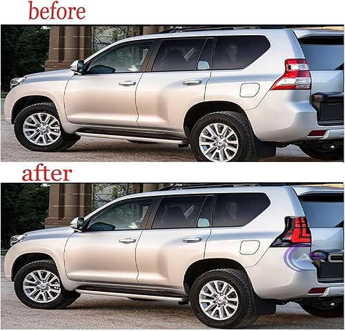 Miniatura 5 de Juego de 2010 a 2020 Gx400 Gx460 Lámpara trasera LED Prado FJ150 Freno Praking Luz inversa Fowing Señal de giro compatible con Lexus