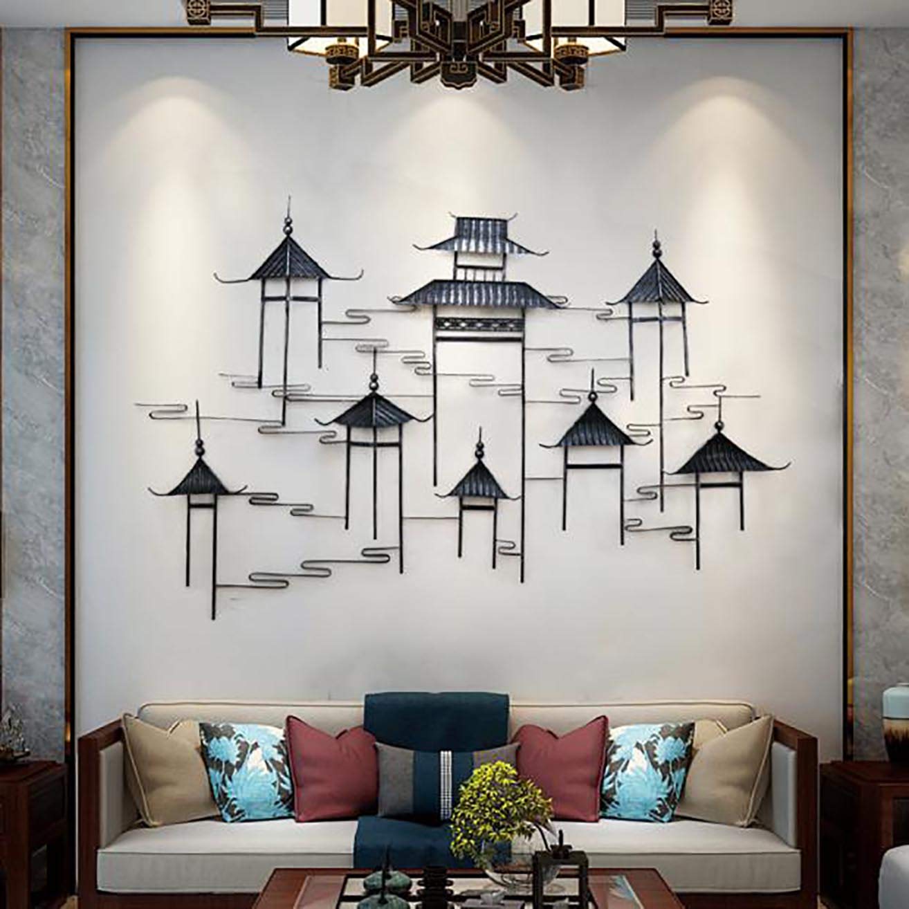 LBHE European Style Metal Iron Art Stereoscopic Geometric Graphics Wall Decoration Abstract Sculpture Wall Mount Home Hotel Bar Decoration Gift