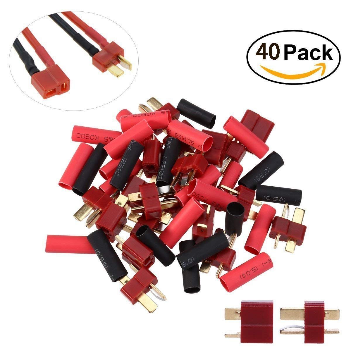 Connecteurs T-Plug Deans 5 Paires M/F - Compatibles Batteries LiPo, Pour Voitures RC Et Drones