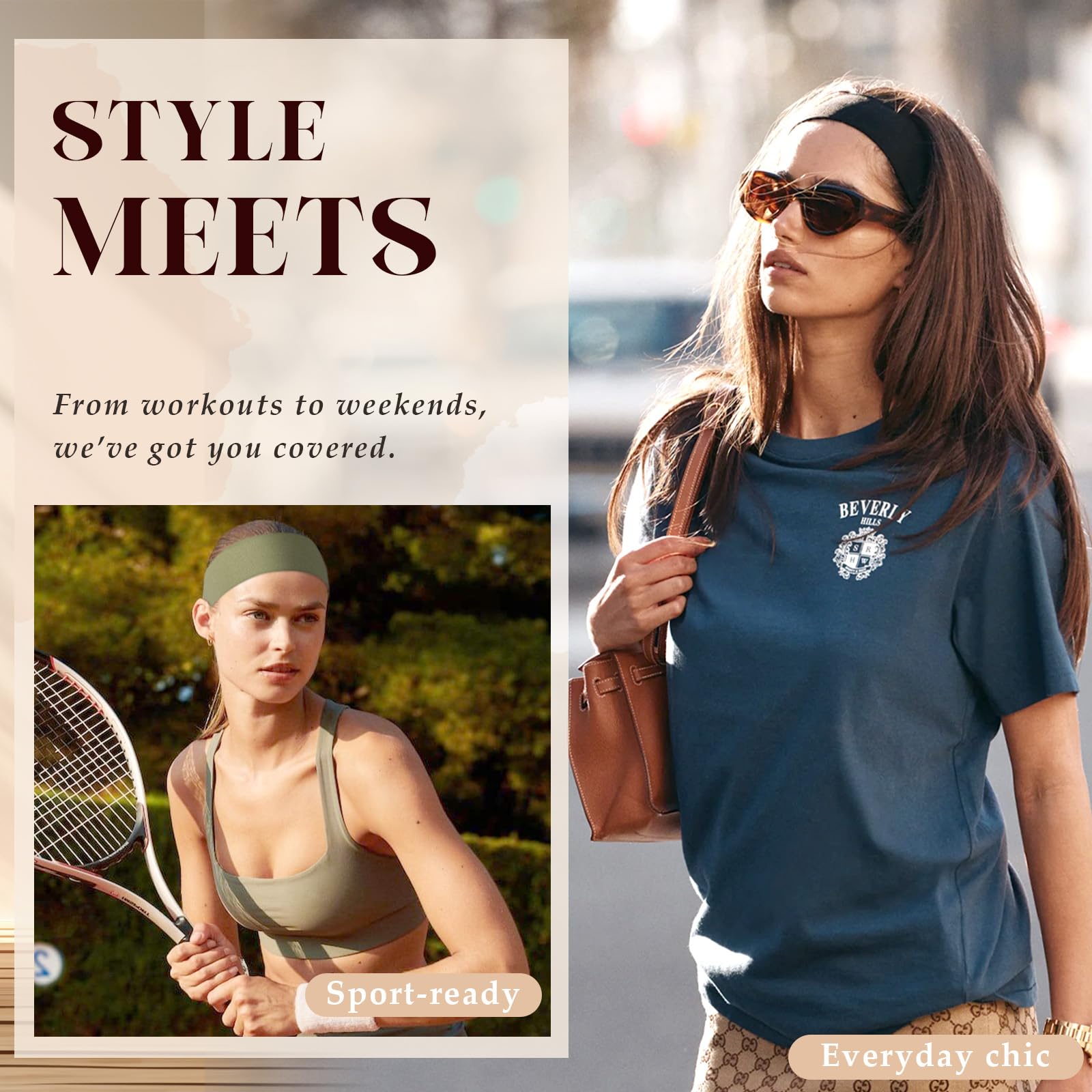 Cinta Pelo Deporte (6 Unidades) - Diadema Niña & Mujer Elástico Transpirable Antideslizante | Turbantes Absorber el Sudor Bandana | Fijación Segura para Yoga, Correr, Deporte | Diseño de Moda