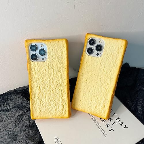 Miniatura 3 de Linda funda de teléfono con diseño de comida para iPhone 13 Pro, divertida simulación de pan tostado, desayuno, cuatro esquinas, protección gruesa
