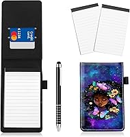 Vista 16 de Juego de 4 soportes para bloc de notas de tamaño de bolsillo, de piel sintética, mini bloc de notas con 2 bloc de notas pequeños y lápiz capacitivo