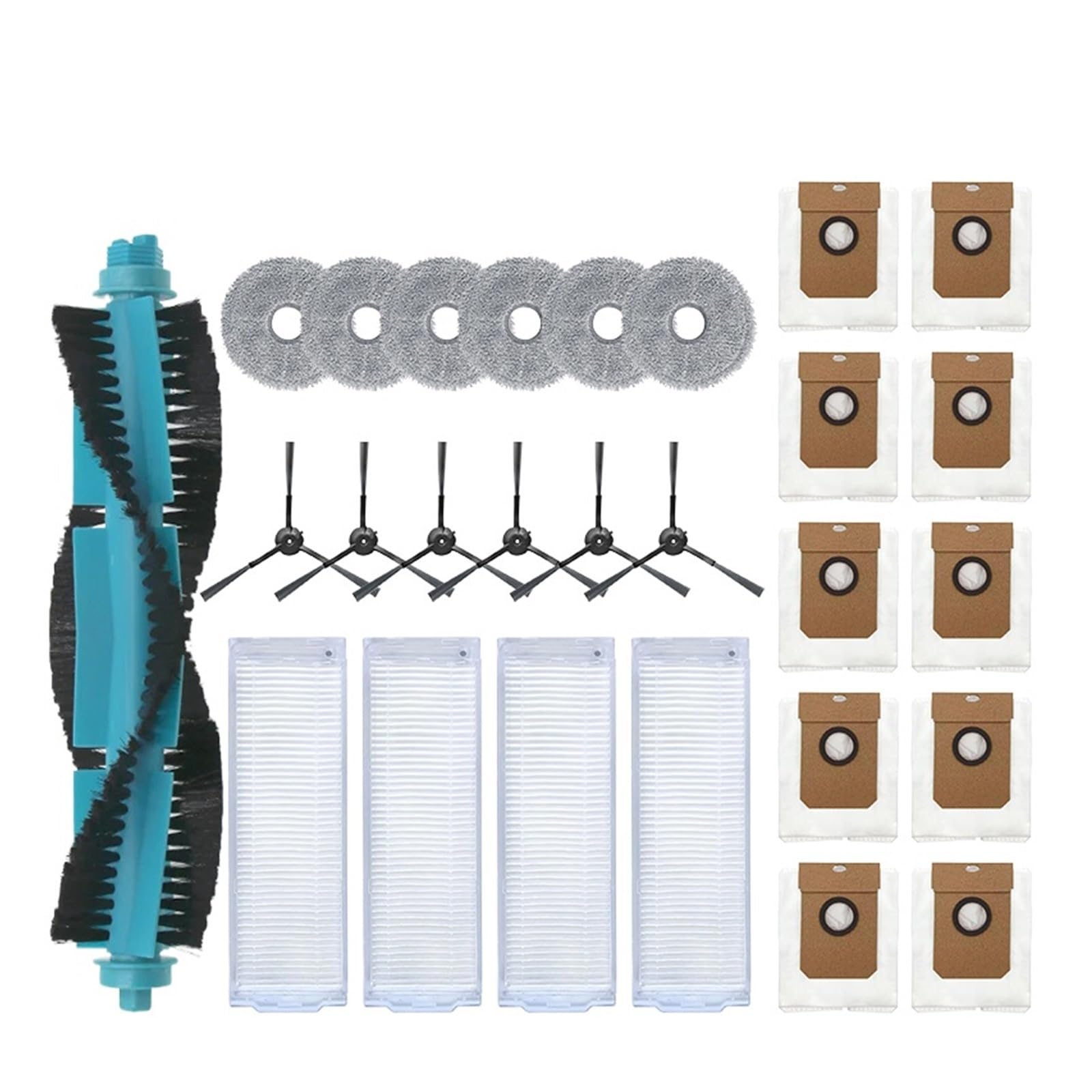 Kicici 27Pcs Compatible Compatible With Cecotec Conga 11090 Spin Revolution Main Side Brush Hepa Filter Mop Cloth Spare Parts Replacement Kit Accessories(27Pcs)