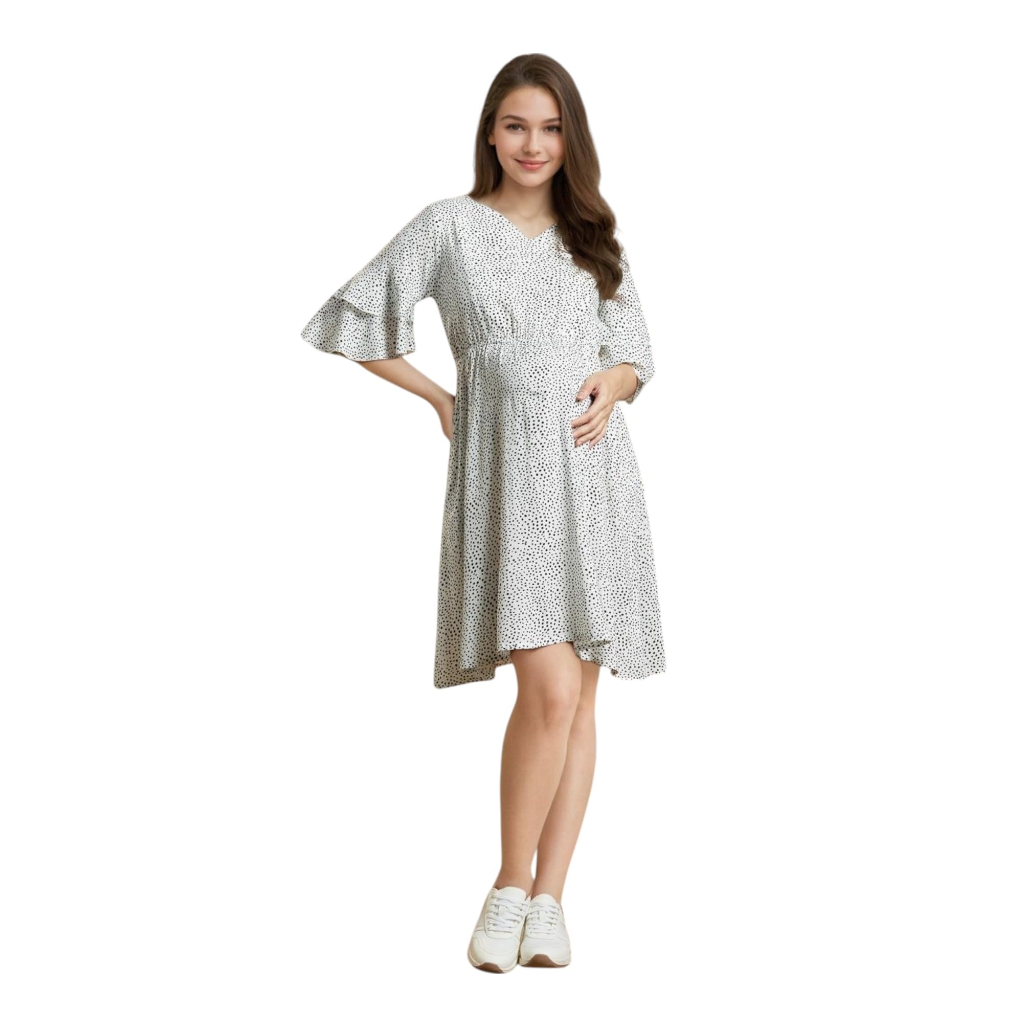 momtobe Women's Fit and Flare Knee Length Dress-picture-17