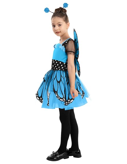 Foto 4 de 7 de Spooktacular Creations Disfraz infantil niña mariposa azul