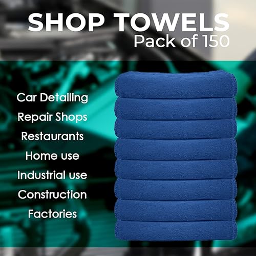 Miniatura 7 de Avalon Towels Cotton Shop Trapos Paquete de 150 trapos de limpieza de 12 x 14 pulgadas Toallas absorbentes y toallas de limpieza multiusos para