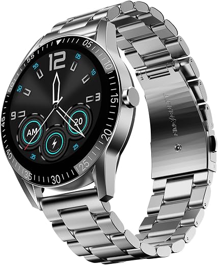 Fire-Boltt Talk Round Smart Watch 1.39″ TFT Display with Bluetooth Calling, Dual Button, Voice Assistance, SPO₂ &amp; Heart Ra...