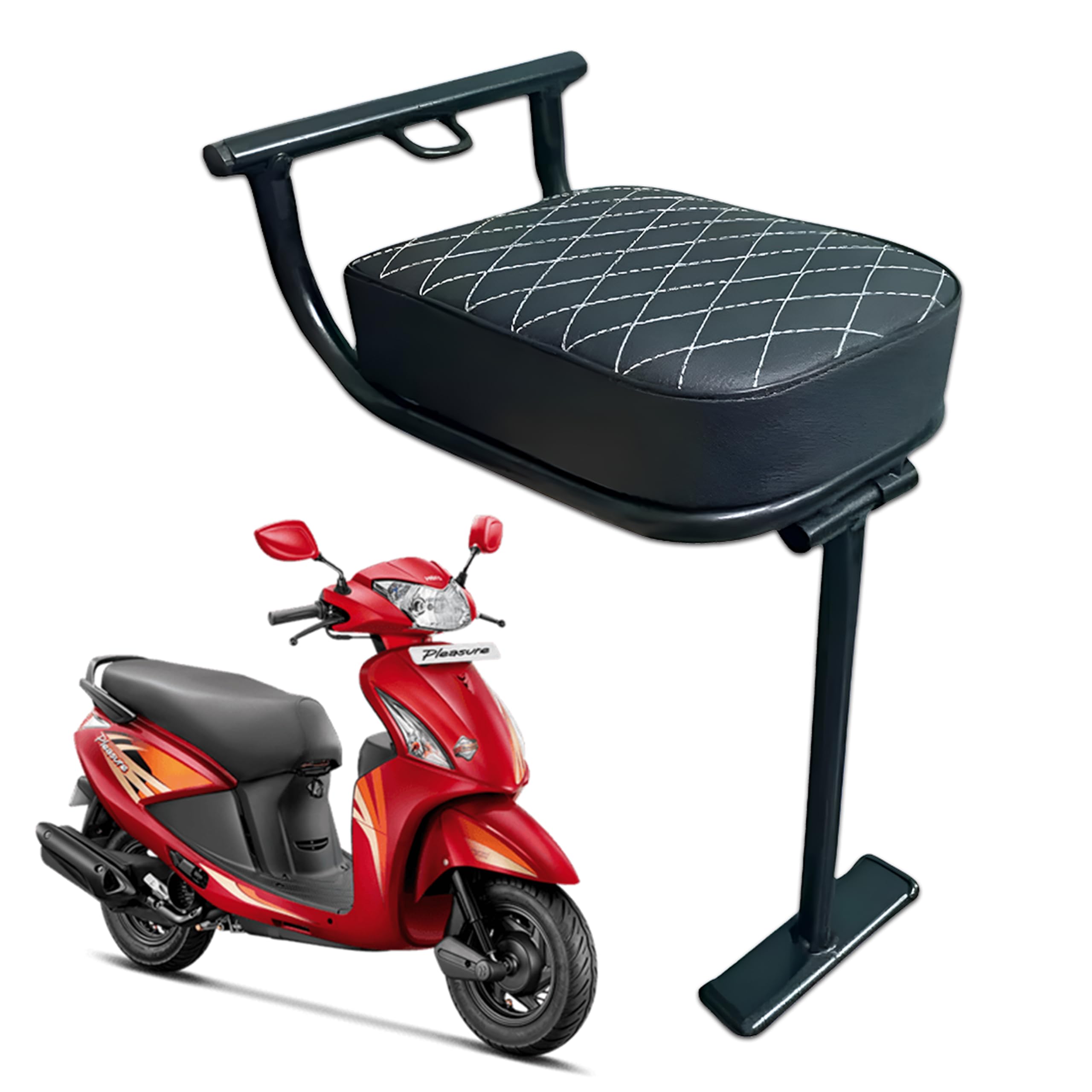 MIKANIX Baby Seat for Scooty | Foldable | Safety & Comfort Ride Compatible with Pleasure 110 | 125-image-9