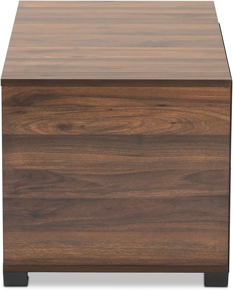 Baxton Studio Connor Walnut Brown Finished 2-Door Cat Litter Box Cover House