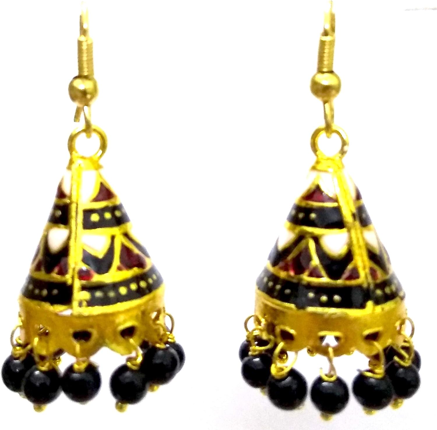 Meenakari Minakari Enamel Paint Golden Handmade Earring Bali Jhumki Jhumka Jewelry Bollywood Indian Ethnic Drop Dangle Chandelier ni-213
