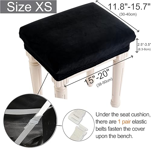 Miniatura 8 de SINOSSO Funda de terciopelo suave para banco de dormitorio, (48 a 62 pulgadas) de largo x (15 a 20 pulgadas) de ancho, protector tapizado