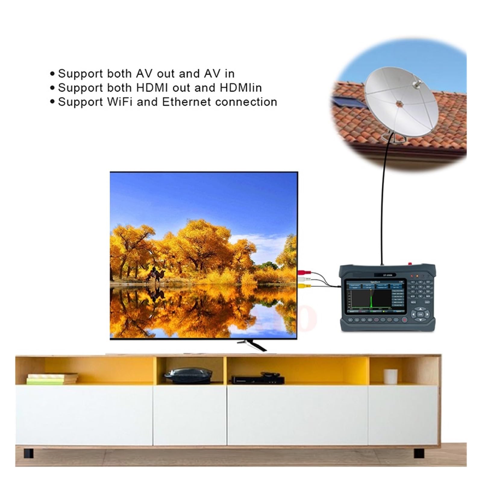 Buscador de satélites Digitales ST 6986 Localizador de señal satelital DVB-S2 S DVB T T2 Medidor de señal satelital para Ajustar la Antena parabólica de TV vía satélite
