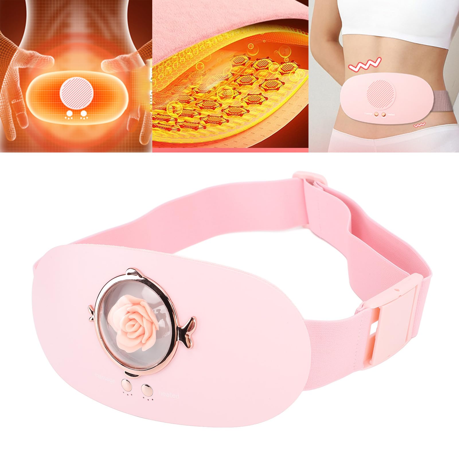Almohadilla Térmica Menstrual, 5 Ajustes De Temperatura, 7 Modos De Masaje, Apagado Automático, Cómodo Cinturón Envolvente Térmico Para El Hogar, Coche Y Oficina
